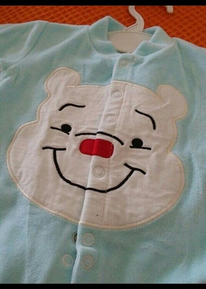 TURKUAZ KADİFE CITCITLI TULUM. 0-3 AY. - Görsel 4