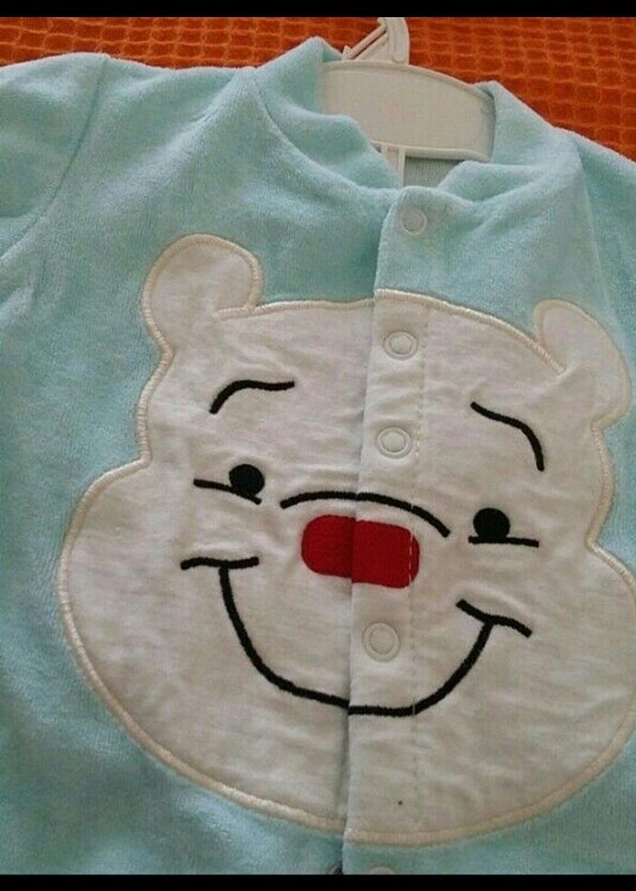 TURKUAZ KADİFE CITCITLI TULUM. 0-3 AY. - Görsel 5