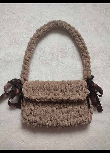 Bej/kahverengi coquette puffy bag/çanta