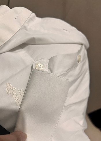 HATEMOĞLU Düğmeli Beyaz Erkek Gömlek - Görsel 5