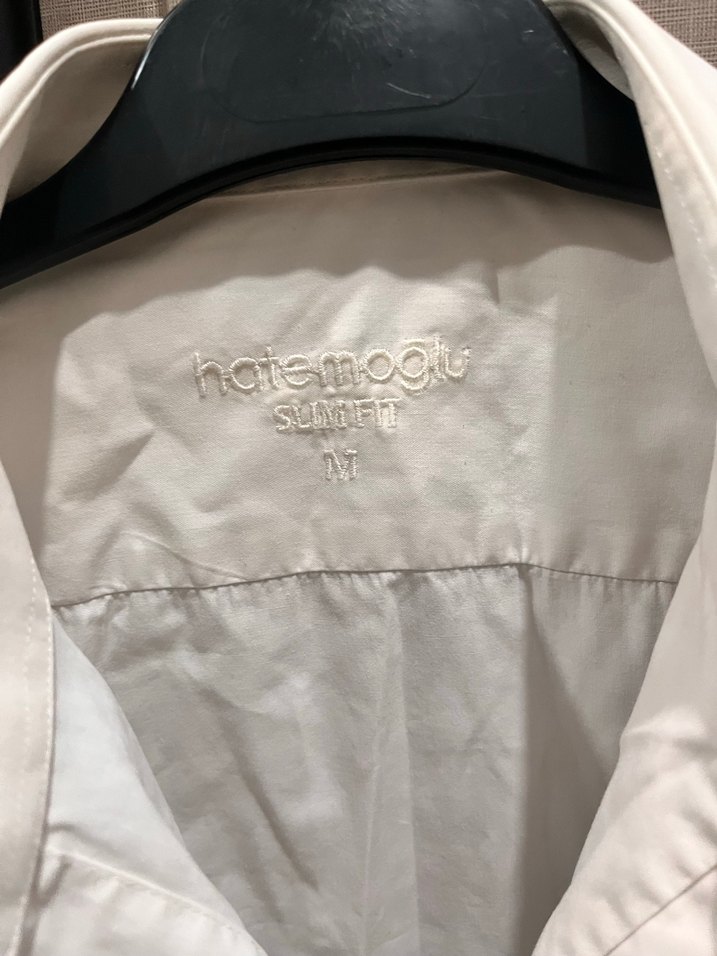 HATEMOĞLU Düğmeli Beyaz Erkek Gömlek - Görsel 3