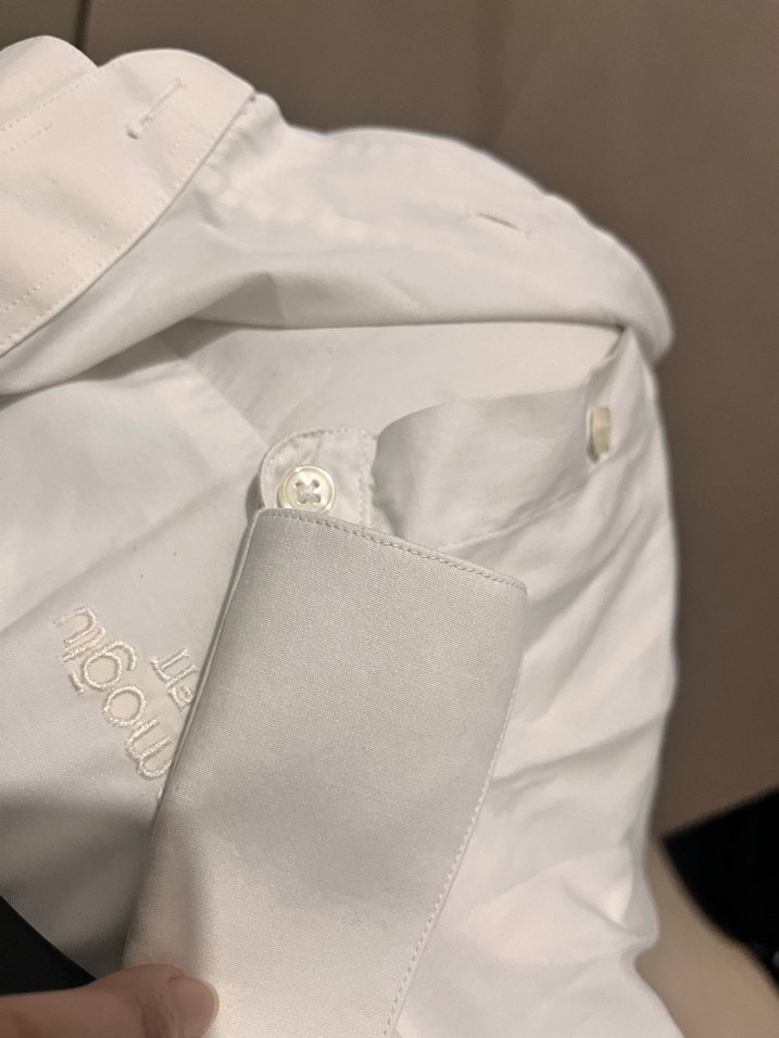 HATEMOĞLU Düğmeli Beyaz Erkek Gömlek - Görsel 5