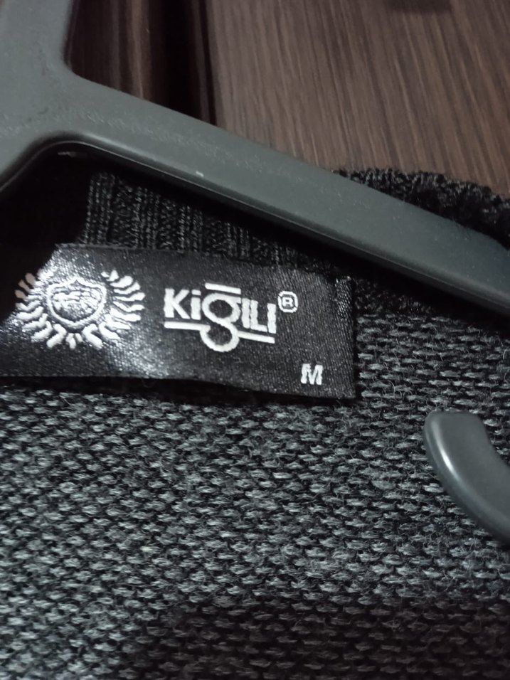 Gri Çizgili V Yaka Erkek Triko KİĞILI - Görsel 2