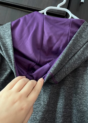 Gri Kapüşonlu Fermuarlı kapşön - Görsel 9