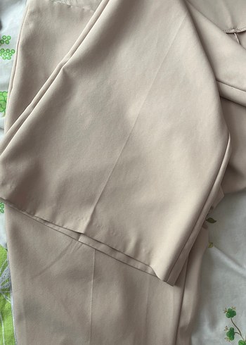 Bej-tozpembe  Midi Kumaş Kadın Pantolon - Görsel 7