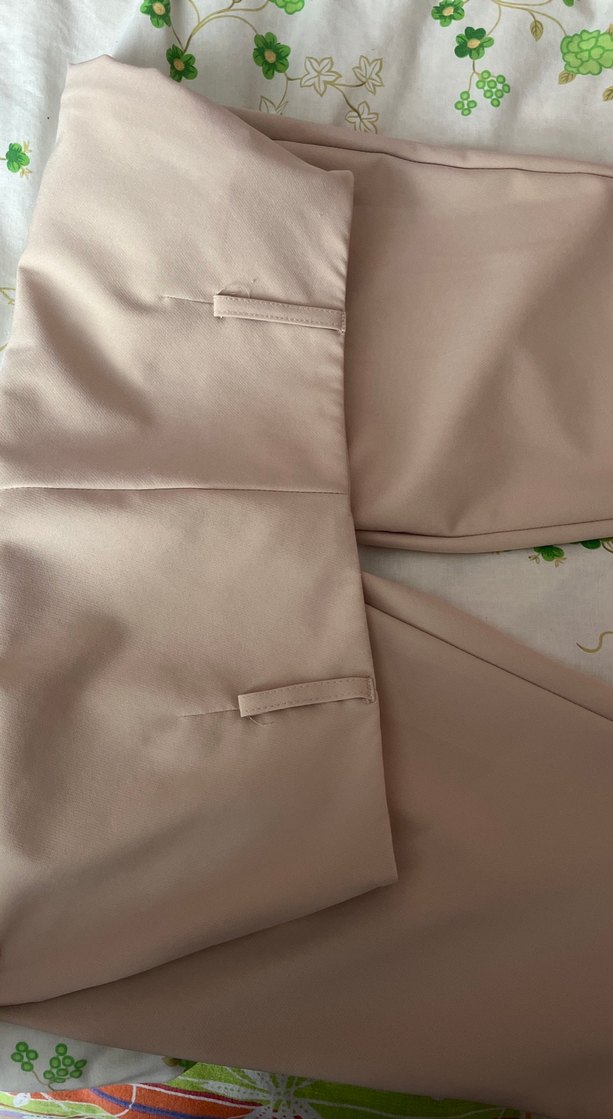 Bej-tozpembe  Midi Kumaş Kadın Pantolon - Görsel 5