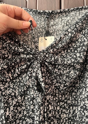 V Yaka Gri Batik Desenli Salaş Elbise 6xl - Görsel 5