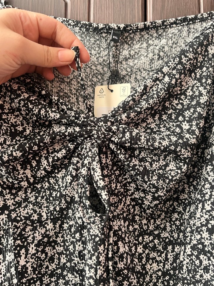 V Yaka Gri Batik Desenli Salaş Elbise 6xl - Görsel 5