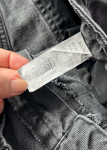 Gri Düğmeli Kadın Midi Boy Salaş Kot Pantolon - Görsel 6