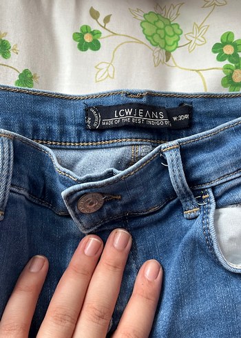 Düğmeli Loose Fit Mavi Kadın Jean - Görsel 2