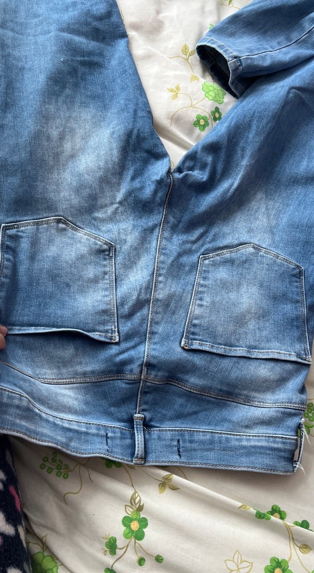 Düğmeli Loose Fit Mavi Kadın Jean - Görsel 4