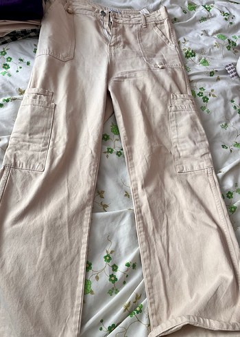 KremKeten Geniş Kesim Kemerli Pantolon - Görsel 3