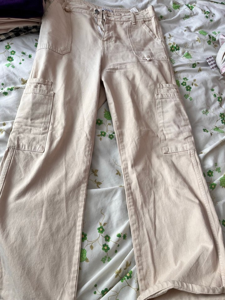 KremKeten Geniş Kesim Kemerli Pantolon - Görsel 3