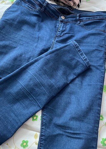 Düğmeli Mavi Kadın Denim Pantolon - Görsel 5