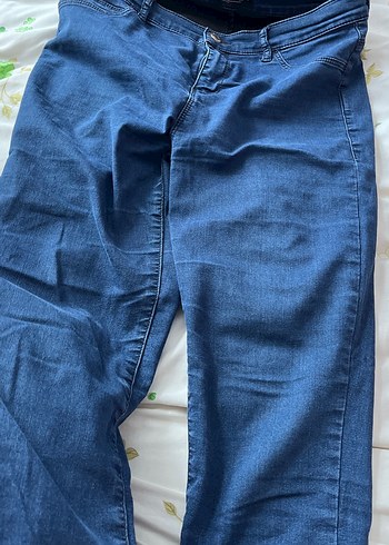 Düğmeli Mavi Kadın Denim Pantolon - Görsel 2
