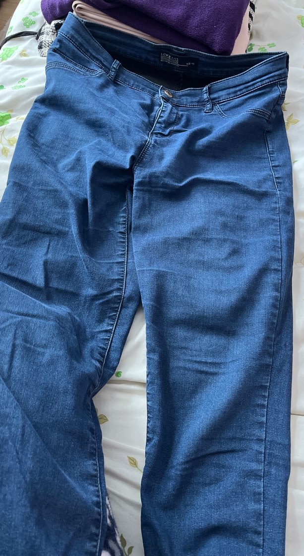 Düğmeli Mavi Kadın Denim Pantolon - Görsel 2