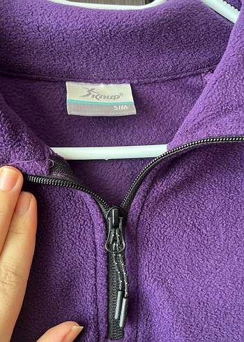 Mor Fermuarlı Polar Sweatshirt - Görsel 2