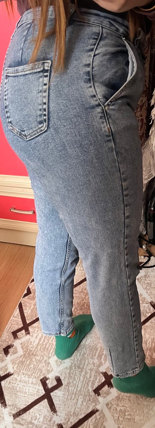 Düğmeli Midi Boy Kadın Kot Pantolon - Görsel 2