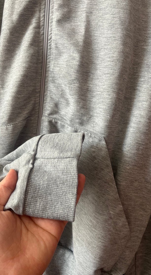 Gri Kapüşonlu Fermuarlı Salaş - Görsel 2