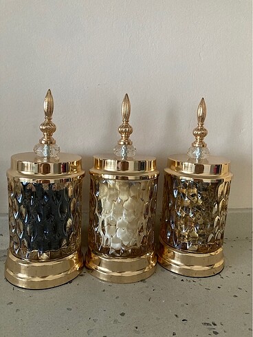 Sıfır 3 lü gold baharat takımı