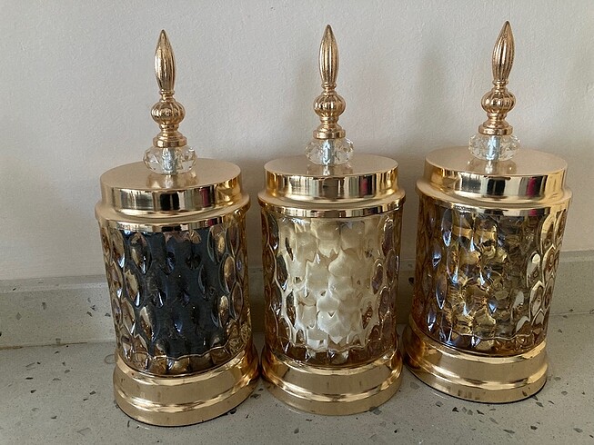 Beden Renk Sıfır 3 lü gold baharat takımı