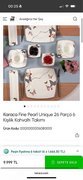  Beden Renk Karaca kahvaltı takımı