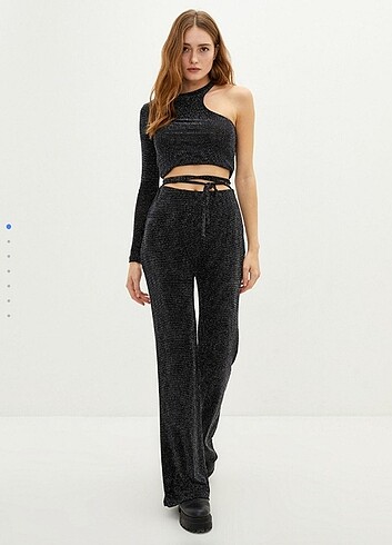 BELİ BAĞLAMA DETAYLI PARILTILI PANTOLON LCW CASUAL