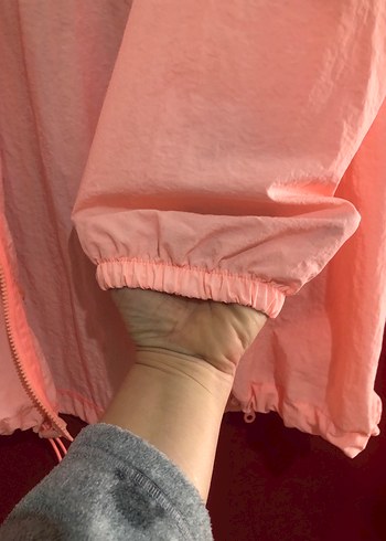 Pembe Midi Boy Kapüşonlu Kadın Yağmurluk - Görsel 4