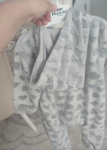 Kız Bebek Gri Kürklü Kapüşonlu Tulumu - Görsel 4