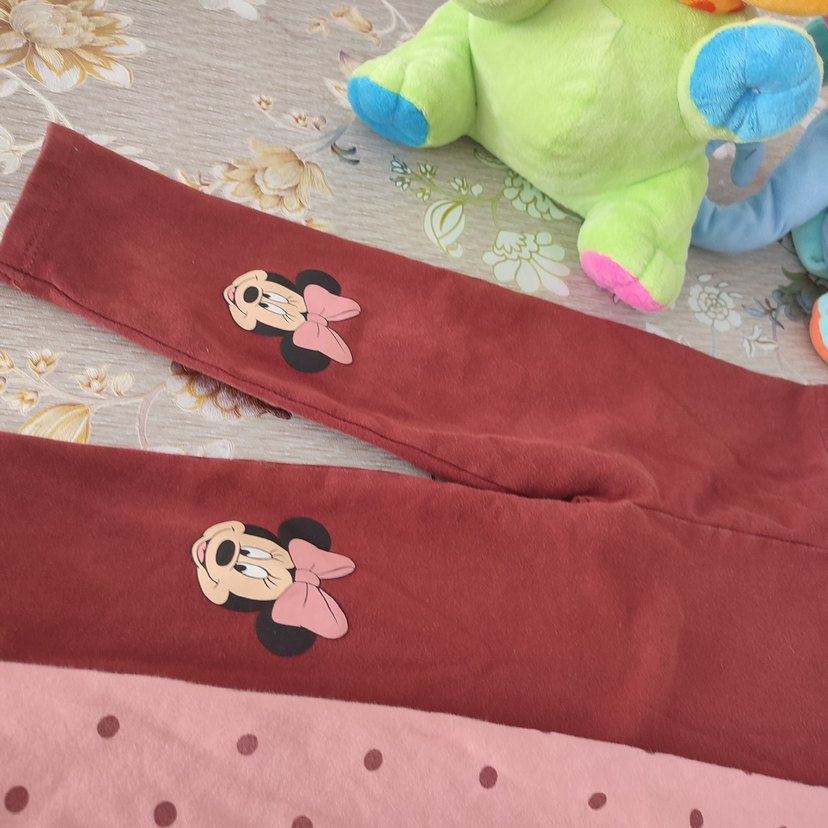 Kız Çocuk Renkli Baskılı Tayt Seti - Görsel 2