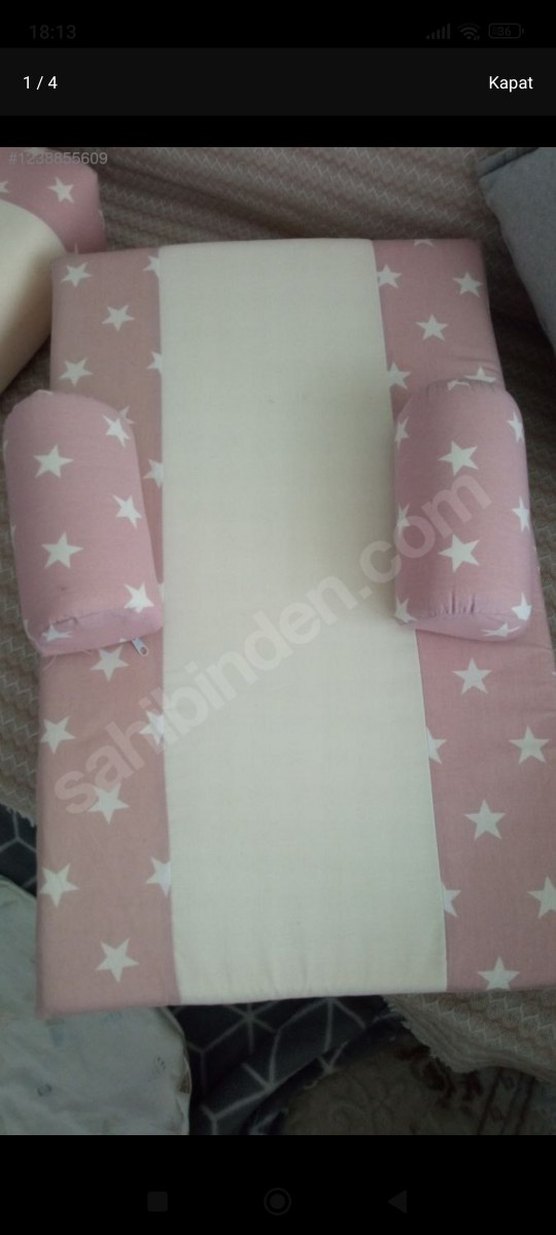 Pembe Yıldız Desenli Çocuk Uyku Minderi - Görsel 4