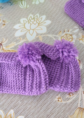 Kız Çocuk Mor Örgü Bot - Görsel 3