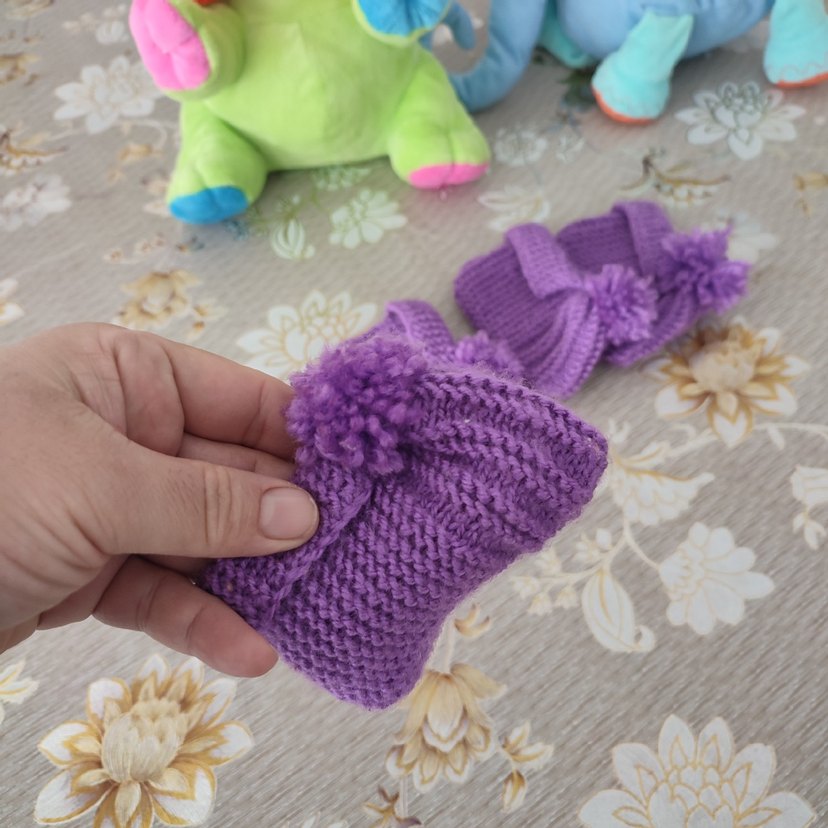 Kız Çocuk Mor Örgü Bot - Görsel 2