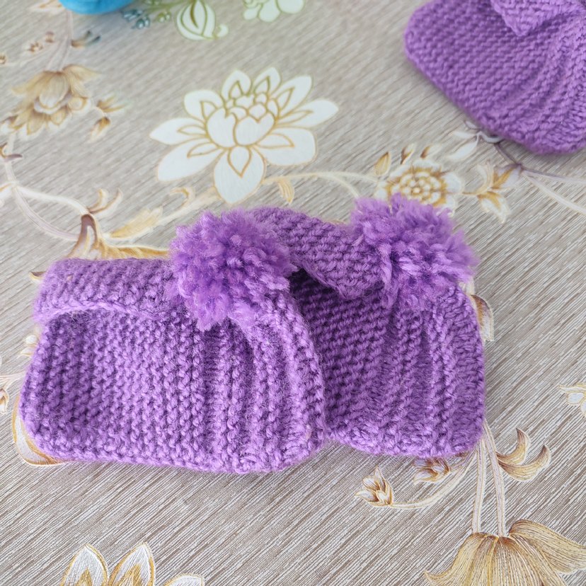 Kız Çocuk Mor Örgü Bot - Görsel 3