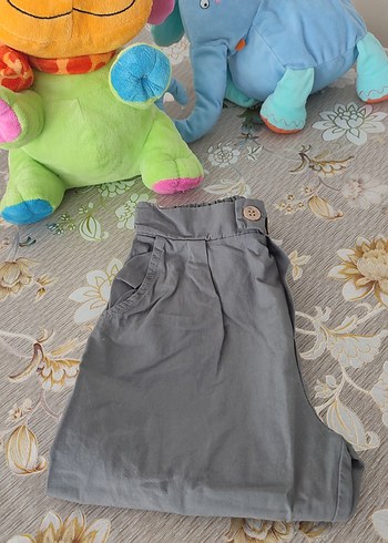 Gri Keten Düğmeli bebek keten Pantolon - Görsel 7