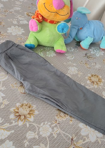 Gri Keten Düğmeli bebek keten Pantolon - Görsel 6