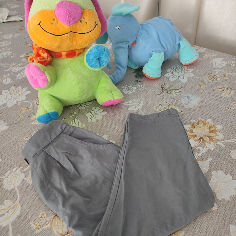 Gri Keten Düğmeli bebek keten Pantolon - Görsel 2