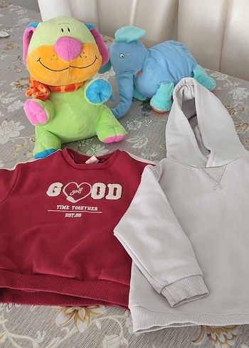 Kız Çocuk Renkli Baskılı Kapüşonlu Sweatshirt - Görsel 12