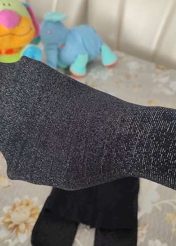 Yılan Desenli Siyah külotlu çorap - Görsel 4