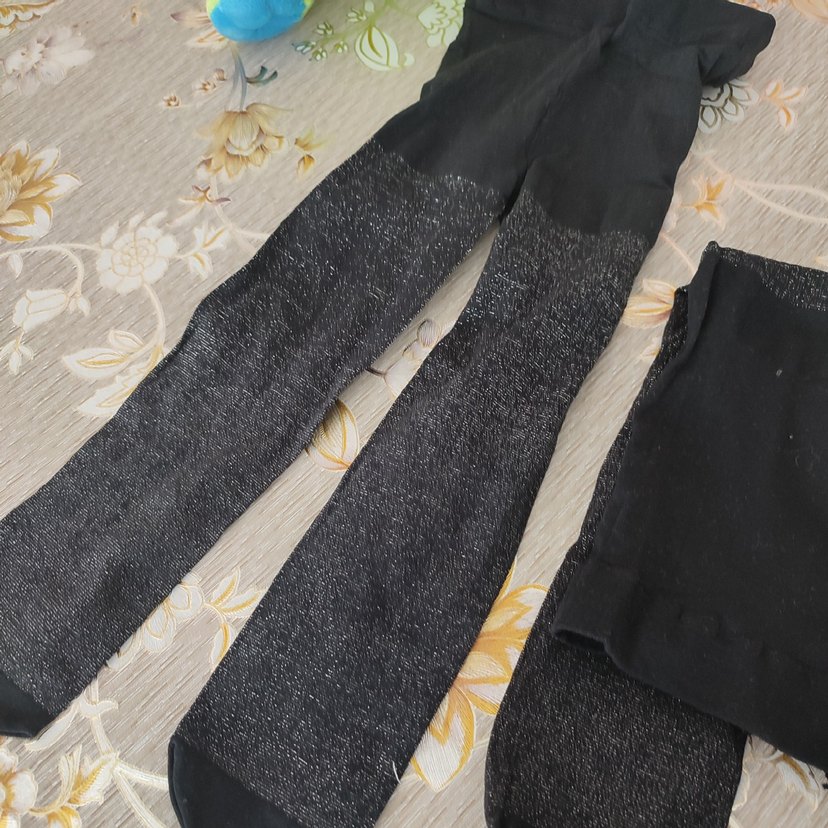 Yılan Desenli Siyah külotlu çorap - Görsel 2