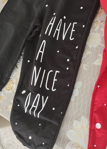 Kız Çocuk Renkli Baskılı Pamuklu Tayt - Görsel 4