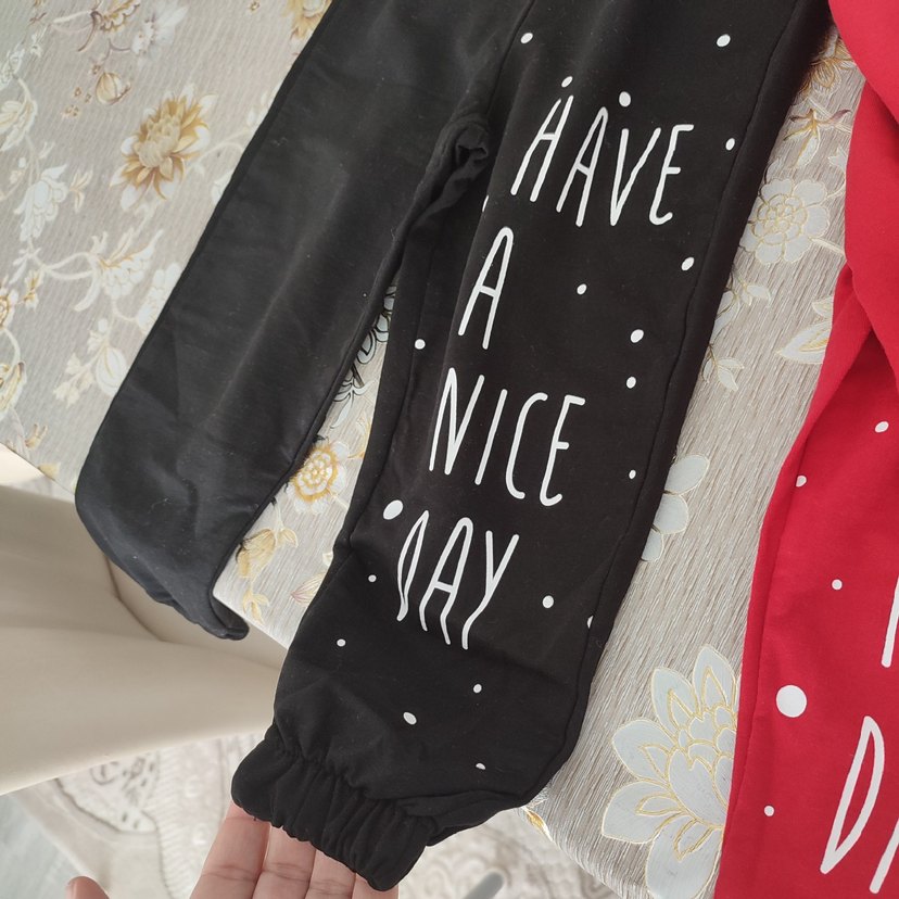 Kız Çocuk Renkli Baskılı Pamuklu Tayt - Görsel 3