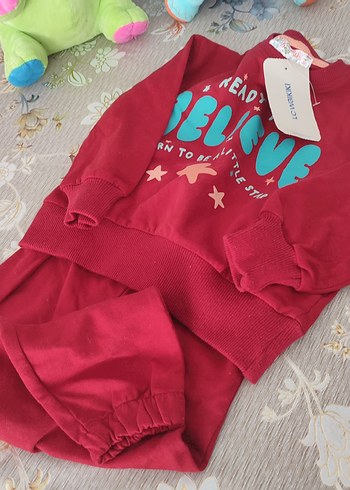 Kız Bebek Uzun Kollu Renkli Desenli Örgü Takım - Görsel 5