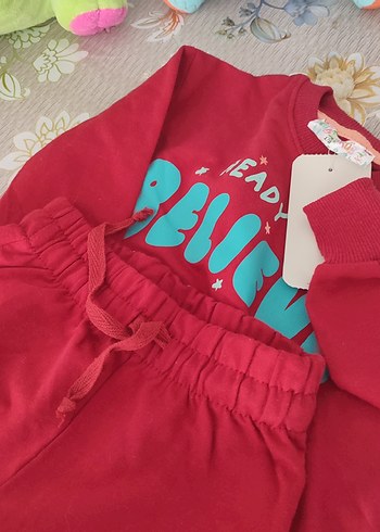 Kız Bebek Uzun Kollu Renkli Desenli Örgü Takım - Görsel 4