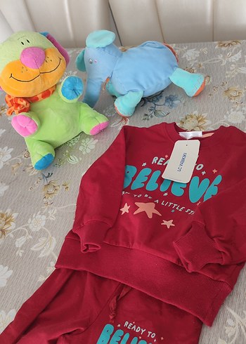 Kız Bebek Uzun Kollu Renkli Desenli Örgü Takım - Görsel 6