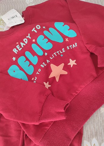 Kız Bebek Uzun Kollu Renkli Desenli Örgü Takım - Görsel 3