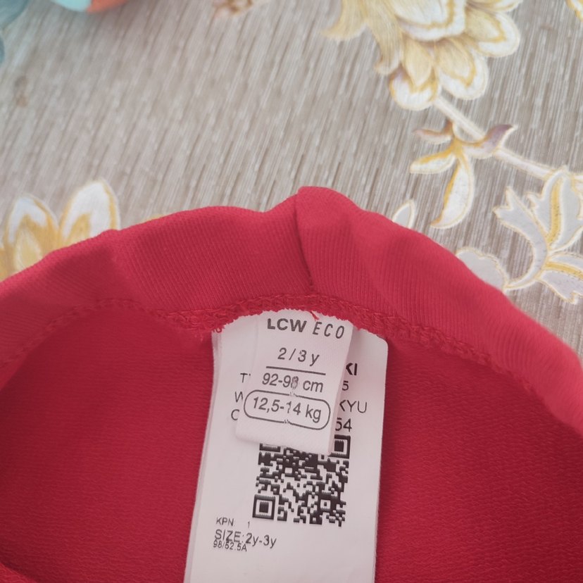Nakışlı Kız Çocuk Kırmızı Tayt - Görsel 3