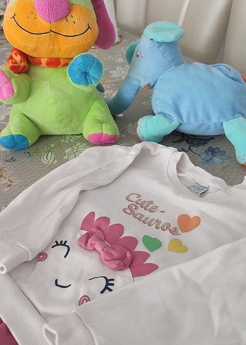 Pembe Uzun Kollu Kız Bebek Fırfırlı Takım - Görsel 2