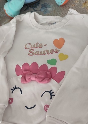 Pembe Uzun Kollu Kız Bebek Fırfırlı Takım - Görsel 5