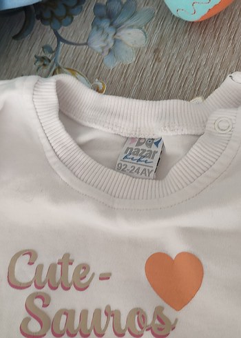 Pembe Uzun Kollu Kız Bebek Fırfırlı Takım - Görsel 3